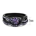 thumbnail image 2 of Women's Stainless Steel IP Black CZ Amethyst 3.98(g) Engagement Ring, 2 of 2