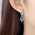 thumbnail image 4 of Mnyotv Earrings for Women Silver Hoop Earrings Stud Earrings for Women Pendant Earrings Eternal Heart Ladies Temperament Long Fashion Heart Earrings Purple, 4 of 5