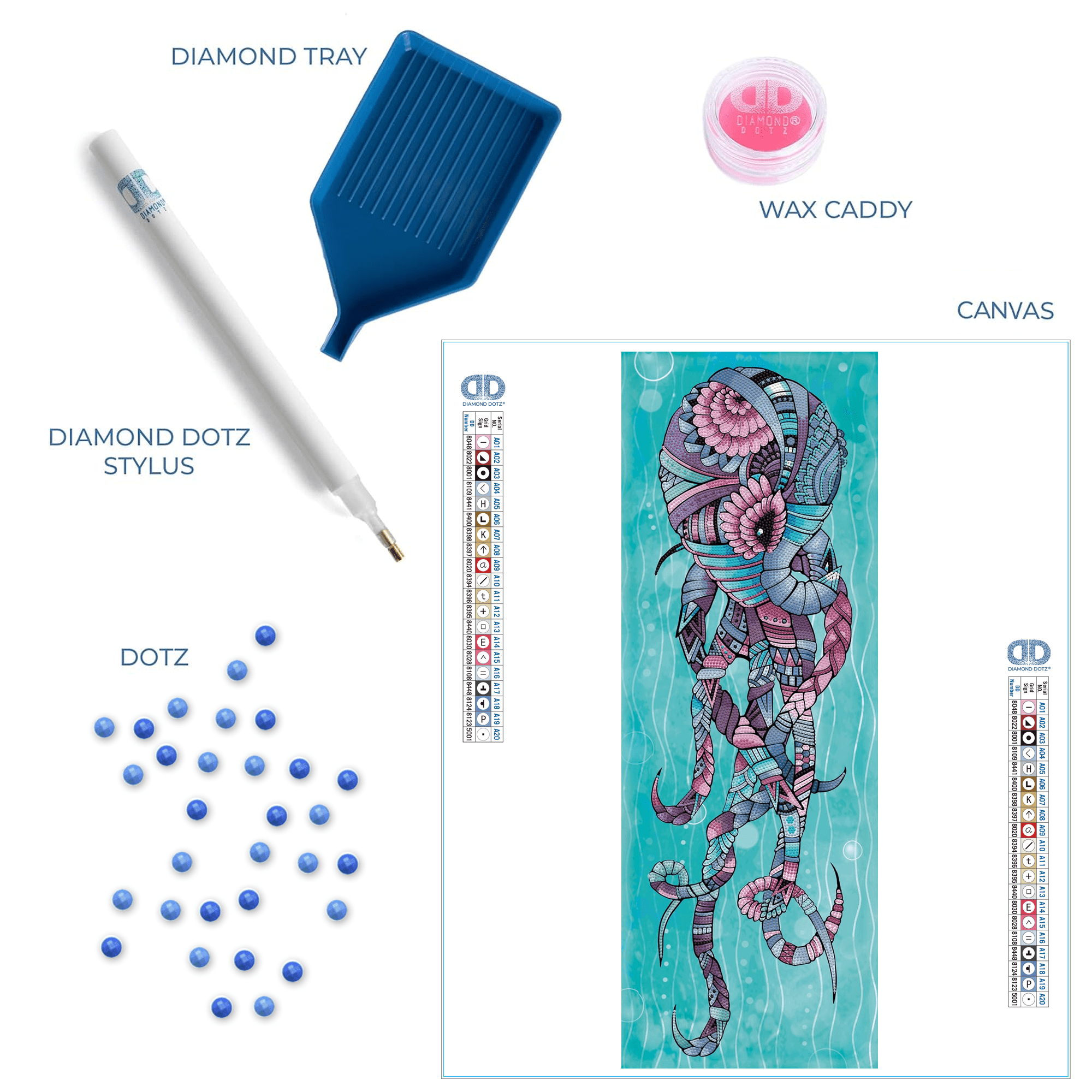 Diamond Dotz Octopus Dance Animal Diamond Painting Kits for Adults - Diamond Art Kits a Relaxing Creative Craft Kit with Dotz Gems 29.5"x10.6"