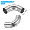 thumbnail image 2 of 2pcs 90 Degree Mandrel Bend Elbow, 1 7/9 Inch OD Steel Exhaust Elbow Exhaust Piping Connector 304 Stainless, 2 of 5