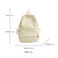thumbnail image 3 of Polka Dot Backpack with Cute Lace Trim, Large Capacity Multi-Pockets Backpack with Pendant for Shopping Outdoor (Yellow), 3 of 10