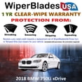 thumbnail image 2 of 2018 BMW 750Li xDrive Beam Wiper Blades Wipers w/1yr Warranty (Set of 2) (WiperBladesUSA), 2 of 5