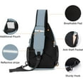 thumbnail image 4 of Mosiso Sling Backpack for Women Men, Chest Crossbody Shoulder Bag with USB Charging Port for Travel Hiking Walking Biking Cycling, Aquamarine, 4 of 6