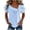 Light Blue, variant on Women's Stylish Gingham Check V-Neck Tee Short Sleeve Loose Fit Casual Blouse Perfect for All Occasions Spring Summer Daily Activities