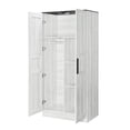 thumbnail image 6 of Wooden Wardrobe Closet with LED and 4 Storage Shelves, Armoire Wardrobe Closet, Freestanding Wardrobe Closet with 2 Doors, 6 of 7
