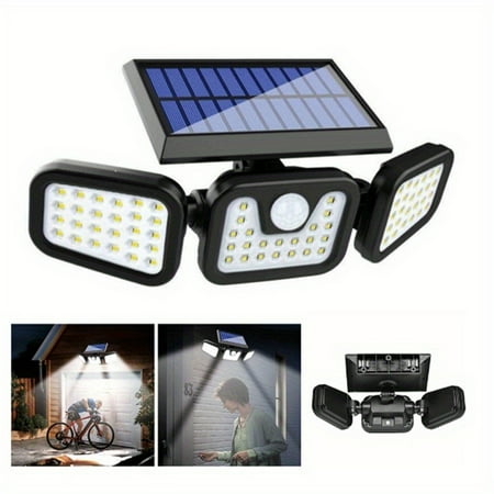 

Gongjisey Garden Lamps Solar Lights Outdoor 74Led 650Lm Cordless Led Solar Motion Sensor Lights 3 Adjustable Heads 270° Wide Angle Ip65 Led Flood Light