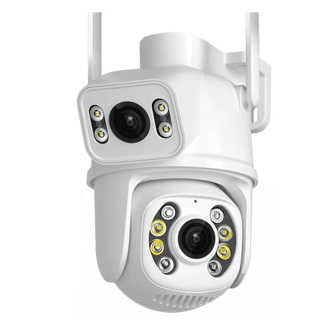 "Cámara De Seguridad Wifi Exterior 4k 8mp Con Tarjeta De 128g blanca "