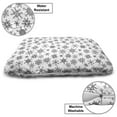 thumbnail image 3 of Snowflake Pet Bed, Line Art Design Snowflake Pattern Geometric Arrangement with Circles Hexagons, Resistant Pad for Dogs and Cats Cushion with Removable Cover, 24" x 39", Black White, by Ambesonne, 3 of 4