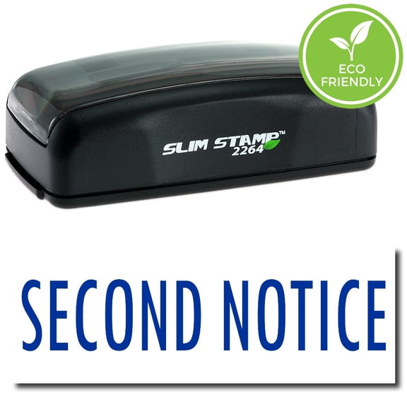 Large Pre-Inked Second Notice Stamp with Red Ink