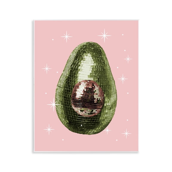 Stupell Industries Luminous Disco Avocado Food & Beverage Painting Unframed Art Print Wall Art, 11 x 14