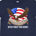 thumbnail image 4 of Inktastic Memorial Day- Never Forget Our Heroes- Bald Eagle Boys or Girls Baby T-Shirt, 4 of 5