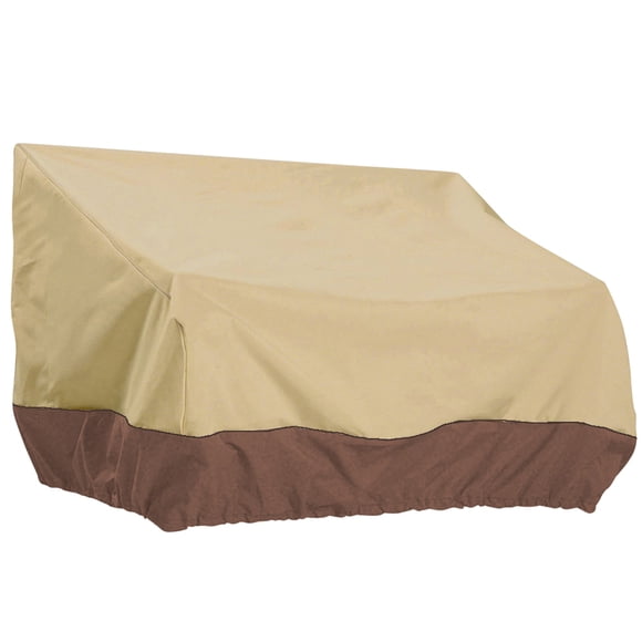 Cubierta de sofá para varias personas al aire libre A prueba de lluvia Hogar Recubierto de plata Tela Oxford Patio delantero Cubiertas de banco Accesorios para muebles exteriores Tipo 2 Beige Marrón sidaley HA010209-03B