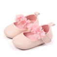 thumbnail image 2 of Zanarzt Infant Mary Jane Baby Girls Mary Jane Flats with Bowknot Ballet Slippers Toddler First Walkers Infant Princess Wedding Dress Shoes Pink,US 4, 2 of 8