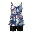 thumbnail image 3 of Tankini Swimsuits for Women Two Piece Print Tank Top With Boyshorts Tummy Control Swimming Bathing Suits, 3 of 5