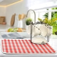 thumbnail image 5 of Red Buffalo Plaid Checkered Dish Drying Mat 18x24in, Microfiber Dish Drying Rack Pads Dish Drainer Mats Washable Heat-Resistant, 5 of 7