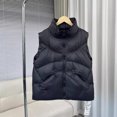 thumbnail image 3 of Chaleco acolchado de plumón de pato blanco de algodón para mujer, abrigo suelto sin mangas con bolsillo, chaqueta ligera con cremallera, abrigo cálido de invierno, 3 of 5