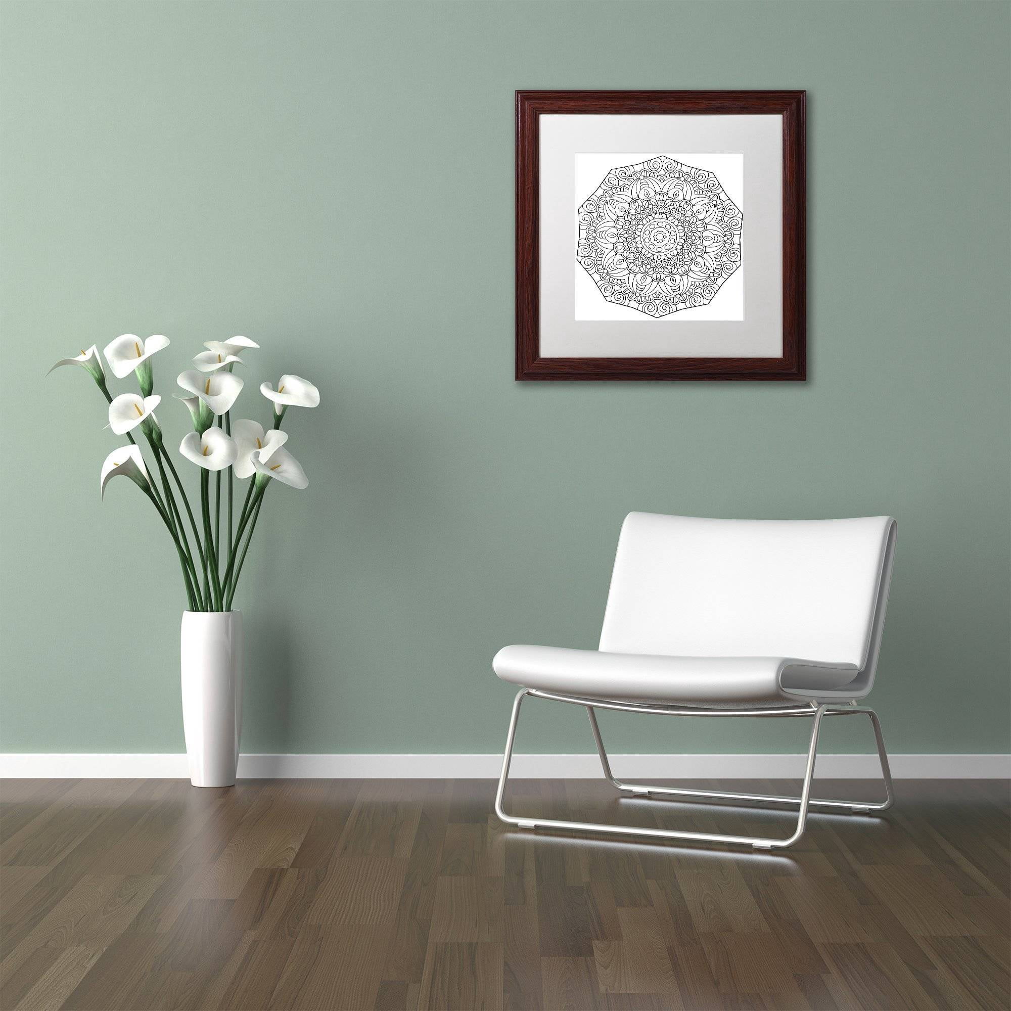 Trademark Fine Art "Mixed Coloring Book 11" Canvas Art by Kathy G. Ahrens, White Matte, Wood Frame