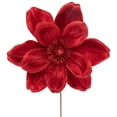 thumbnail image 3 of Northlight 20" Glittered Red Velvet Magnolia Christmas Stem Spray, 3 of 4