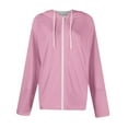 thumbnail image 3 of Endives Womens Zip Up Jackets Basic Lightweight Sweatshirt Print Long Sleeve Shirts Drawstring Hoodies Coat 2025 Fall Plus Size Pink, 3 of 4