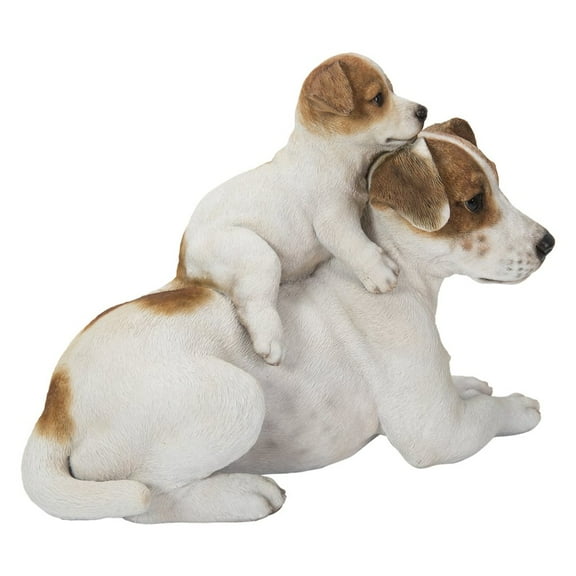 Hi-Line Gift Mother & Baby Jack Russell, White and Brown