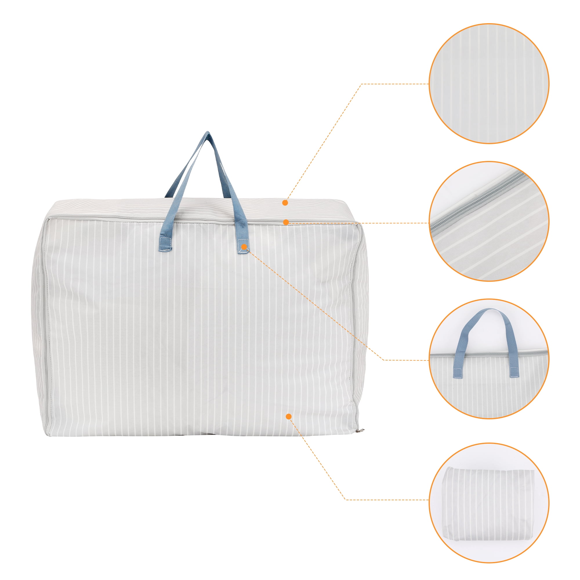 Unique Bargains 1Pack Clothes Storage Moving Bags for Closet Organizers White 28.5x12x21in