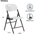 thumbnail image 3 of JINSEED Folding Chairs, White, 10-Pack, Portable for Event, Wedding, Banquet, Camping, Outdoor and Indoor Use, 3 of 8