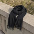 thumbnail image 5 of Lumtrix Womens Scarf Oversized Solid Color Tassel Shawl Wrap Warm 70.87 Inch Long Scarf Black One Size, 5 of 9