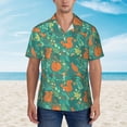 thumbnail image 4 of Fotbe Fall Forest Squirrel Hawaiian Shirt for Men Unisex Summer Beach Casual Short Sleeve Cotton Linen Button Down Shirts-Large, 4 of 9