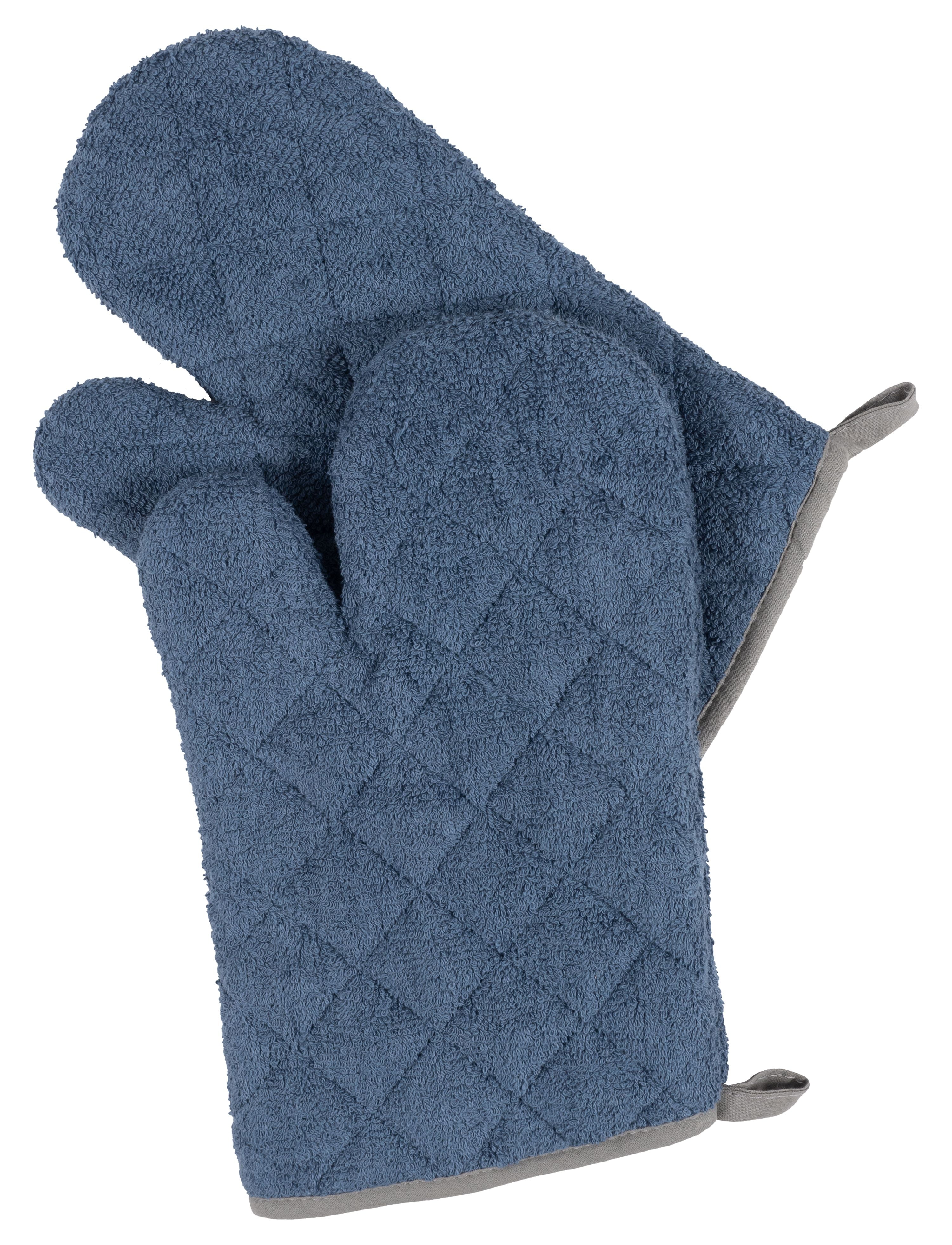 KAF Home Pantry Set of 2 Heat Resistant Terry Oven Mitts 6 x 13