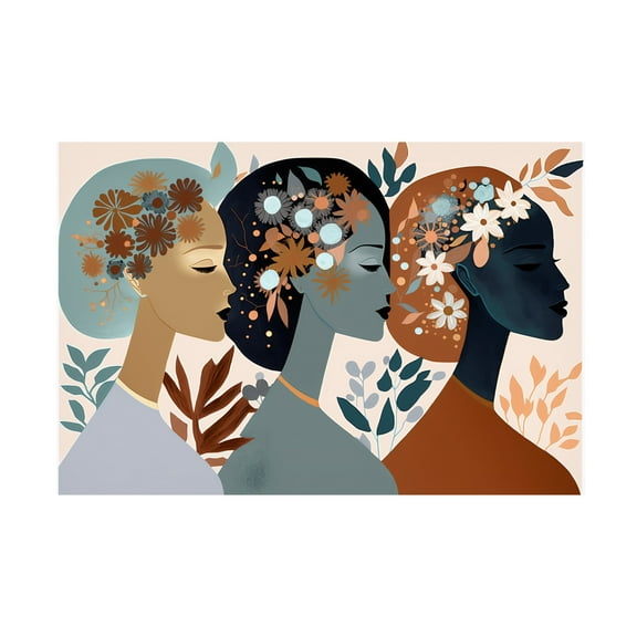 Canvas Wall Art - Ray Heere 'Mid Century Diversity Portraits 11' Wall Art for Living Room, Bedroom, or Office Décor by Trademark Fine Art - 19 x 12 Inches