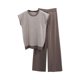thumbnail image 1 of Pantalones Casuales de las Mujeres Cuello Redondo sin Mangas Y Cintura Elástica Pantalones Largos Conjuntos, Desgaste Casual Toda la Temporada, 1 of 4