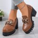 thumbnail image 4 of Mujeres Tacones Altos Redondo Dedo Del Pie Grueso Mochilas, Zapatos Casuales de las Mujeres Estilo Vintage Suela Gruesa, 4 of 9