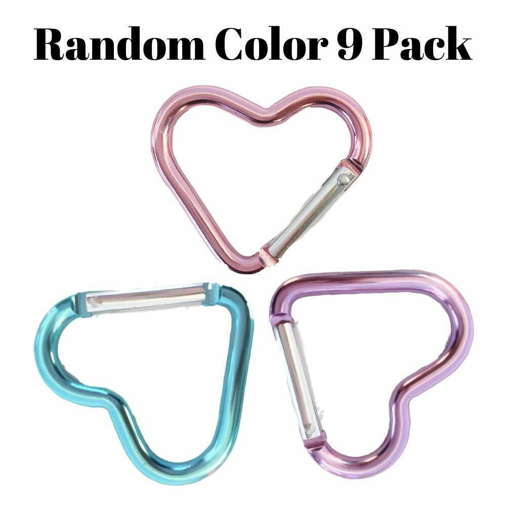 Mini Heart Shaped Aluminum Carabiner Buckle Pack Spring Snap Keychain Clip Pack of 10 Purple 
