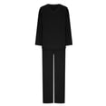 thumbnail image 4 of Ichuanyi liquidación color color-cuello en v buque de manga tops de manga larga+ bolsas de cintura elástica pantalones largos de dos piezas ICHUANYI WER2023082211239, 4 of 6