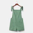 thumbnail image 3 of IBTOM CASTLE Mommy and Me Outfits Solid Color Family Matching Overall Shorts Jumpsuit Romper Summer Clothes for Mother and Daughter 12-18 Months Green, 3 of 8