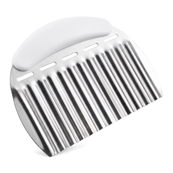 Crinkle Cutter Heavy Duty Stainless Steel Crinkle Cutter French Fry Cutter, White