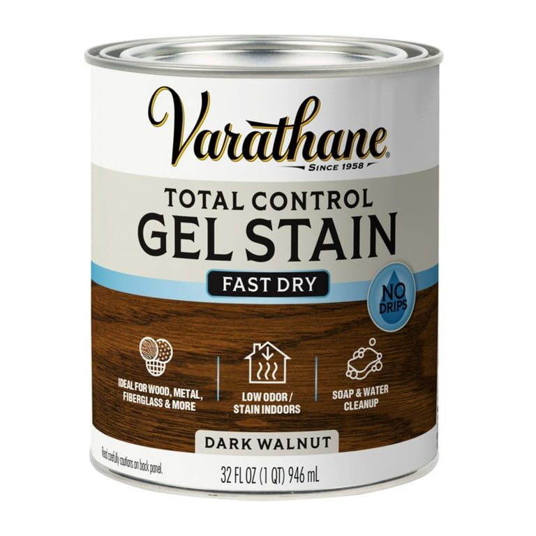 Varathane Total Control Gel Stain, Dark Walnut, 1 Quart photo 2