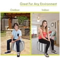 thumbnail image 5 of Majestic Home Goods Vertical Stripe Indoor / Outdoor Fabric Cube Pouf, 5 of 6