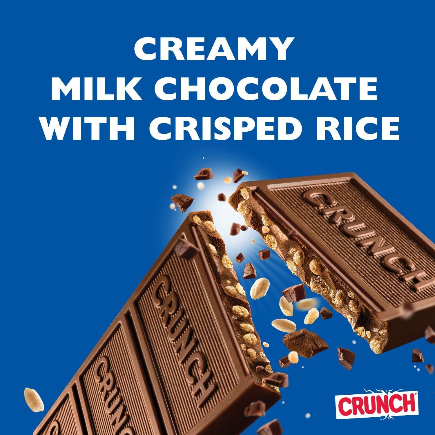Crunch Snack Size Chocolate Bar - Creamy Milk Chocolate and Crisped Rice - Individually wrapped Snack Size Crunch Candy bars  Bulk Pack 2 Pound
