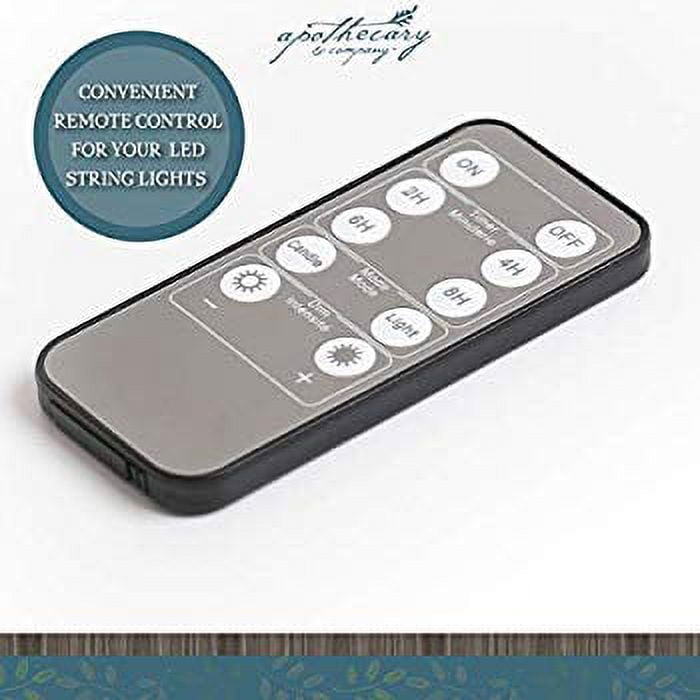 Universal Remote for LED String Lights, Multifunction Wireless Controller  for Compatible Lighting, On/Off, Automatic Timers, Mode Select, Dim Control,  Convenient Home DÈcor and Lighting 
