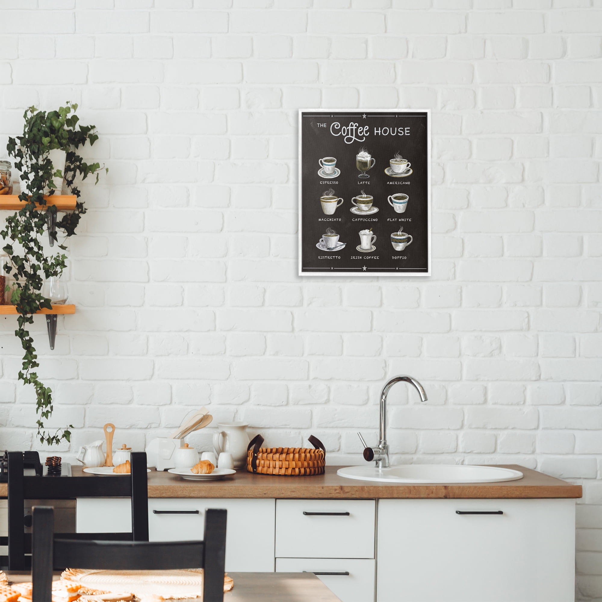 Stupell Industries The Coffee House Menu White Framed Giclee Art, design by Conrad Knutsen