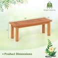 thumbnail image 3 of Costway 1 PCS 2-Person Outdoor Backless Bench with Slatted Seat Rustic Wooden Entryway Bench, 3 of 8