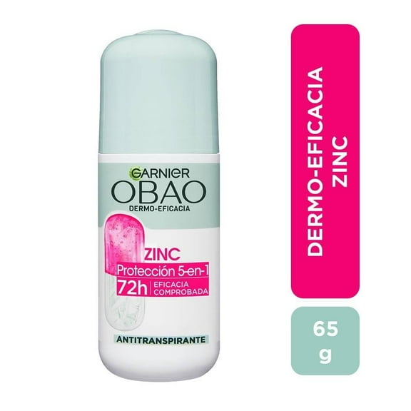 Antitranspirante Garnier Obao dermo eficacia roll-on protección 5 en 1 zinc 65 g