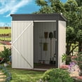 thumbnail image 6 of AECOJOY 5' x 3' Outdoor Metal Storage Shed with Lockable Door for Backyard in White, 6 of 8