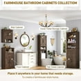 thumbnail image 4 of Over The Toilet Storage Cabinet with 2 Barn Doors, Farmhouse Wood Bathroom Storage Cabinet with Roman Column Decor, Over Toilet Bathroom Organizer with Adjustable Shelf & Door Cabinets, Rustic Brown, 4 of 7