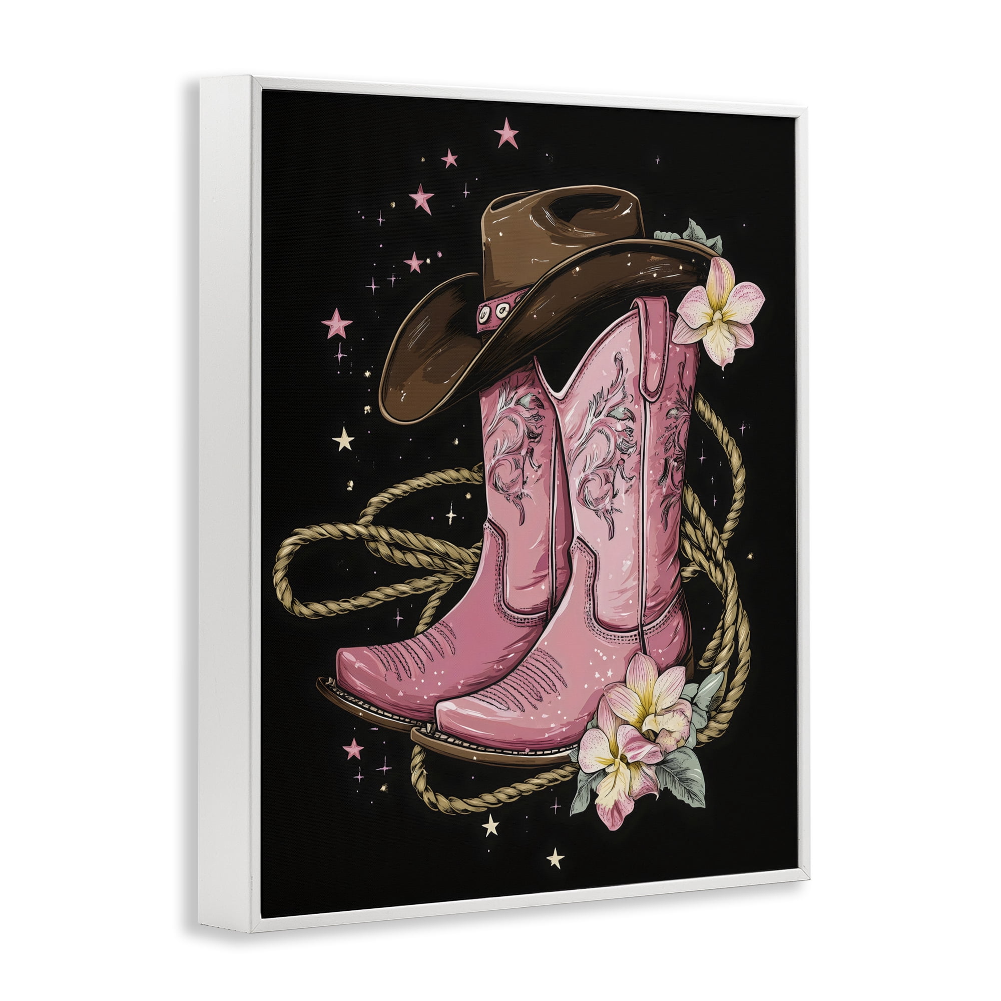 Stupell Industries Western Chic Pink Boots White Framed Giclee Art, design by Creative Studio