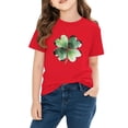 thumbnail image 4 of HAiming Cotton St Patricks Day T-Shirts for Kids Shamrock Graphic Round Neck Casual Short Sleeve Tops, 4 of 9