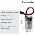 thumbnail image 4 of 50pcs ER3V 3.6V 1000mAh PLC Lithium Battery Replacement for Toshiba JZSP-BA01, 4 of 5