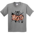 thumbnail image 3 of Inktastic Halloween Boo with Spiders in Web Youth T-Shirt, 3 of 5
