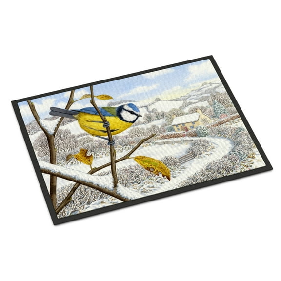 Winter Eurasian Blue Tit Door Mat